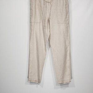 Lord & Taylor  Beige Linen Pants   Women's Large   Elastic Waist